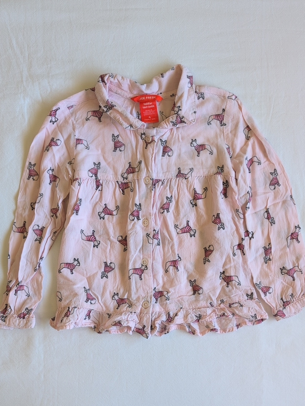 Joe Fresh The Childrens Place Girls 4T Sweater Blouse Bundle Poodle Frenchie Lot - Picture 7 of 12
